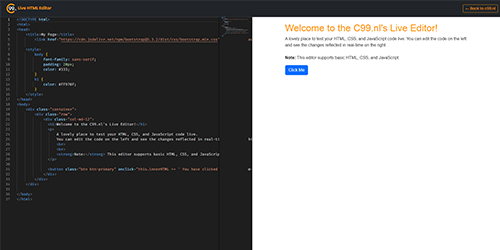 Live HTML Editor Screenshot